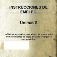 Vollmer- mod. Unimat S-2 Manual de instrucciones Afiladora Vollmer Unimat S