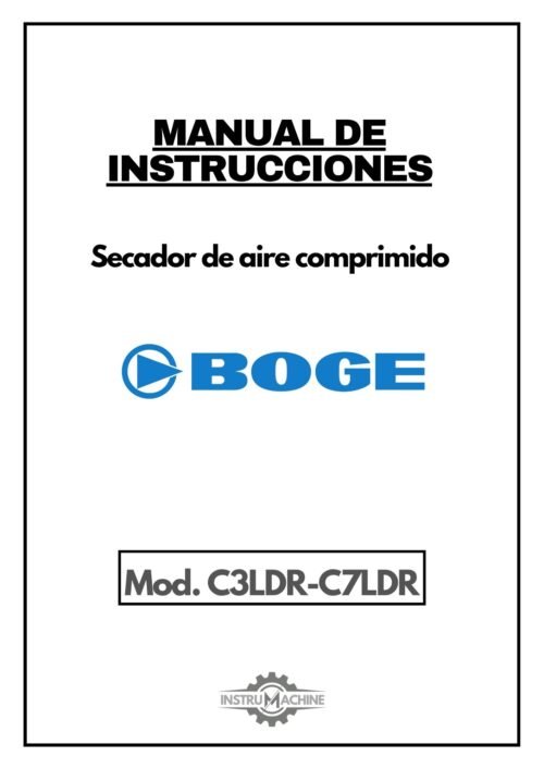 Manual de instrucciones Secador de aire comprimido BOGE C3LDR–C7LDR