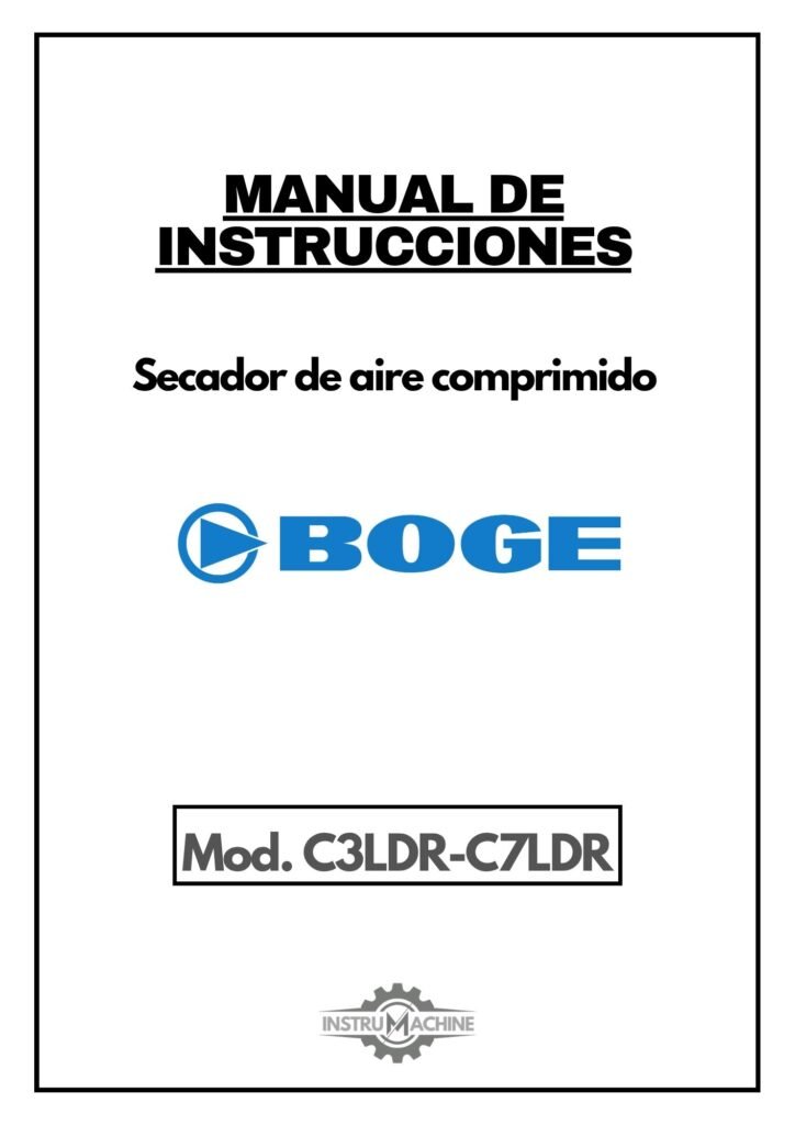 Portada Manual de instrucciones Secador de aire comprimido BOGE C3LDR–C7LDR