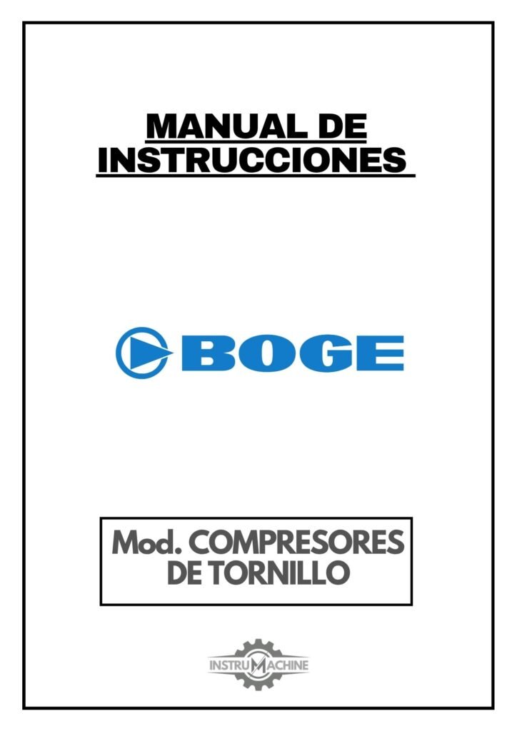 Portada Manual de instrucciones Compresores de tornillo BOGE