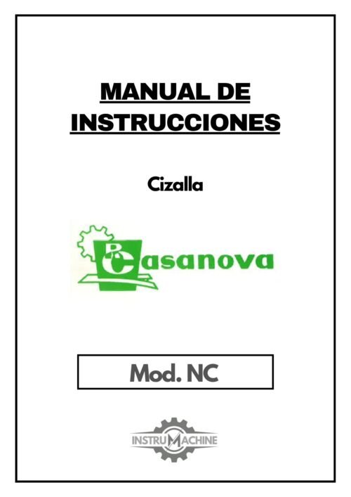 Manual de instrucciones Cizalla hidráulica CASANOVA NC