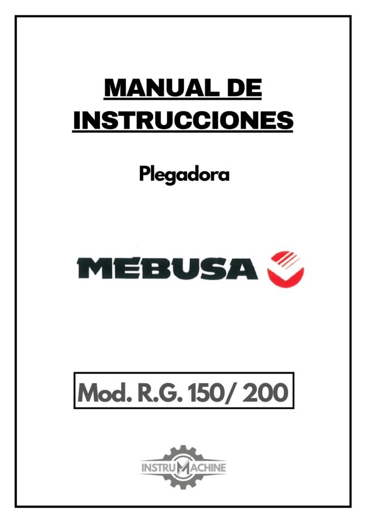 Portada Manual de instrucciones Plegadora Mebusa R.G. 150/200